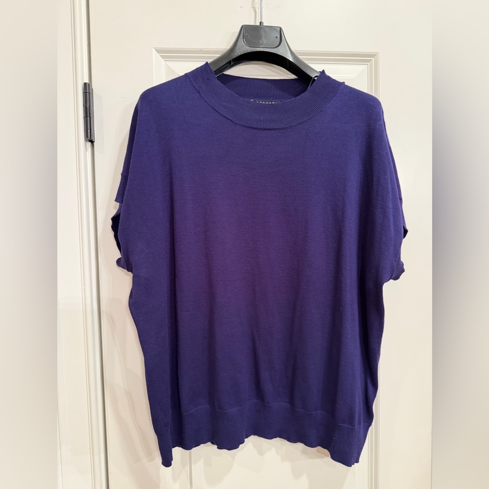 T Tahari Rich Blue Top